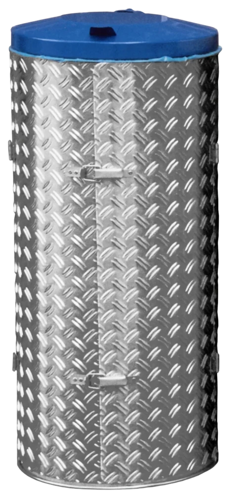 VAR Kompakt-Abfall-Sammelgeräte mit Edelstahl und Alu-Duett-Blechen, Deckel enzianblau