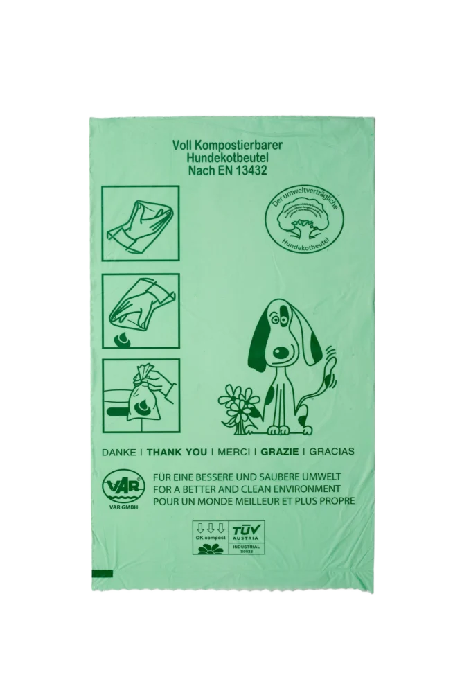 VAR Hundekotbeutel grün, kompostierbar, nach EN13432, 600 Stück