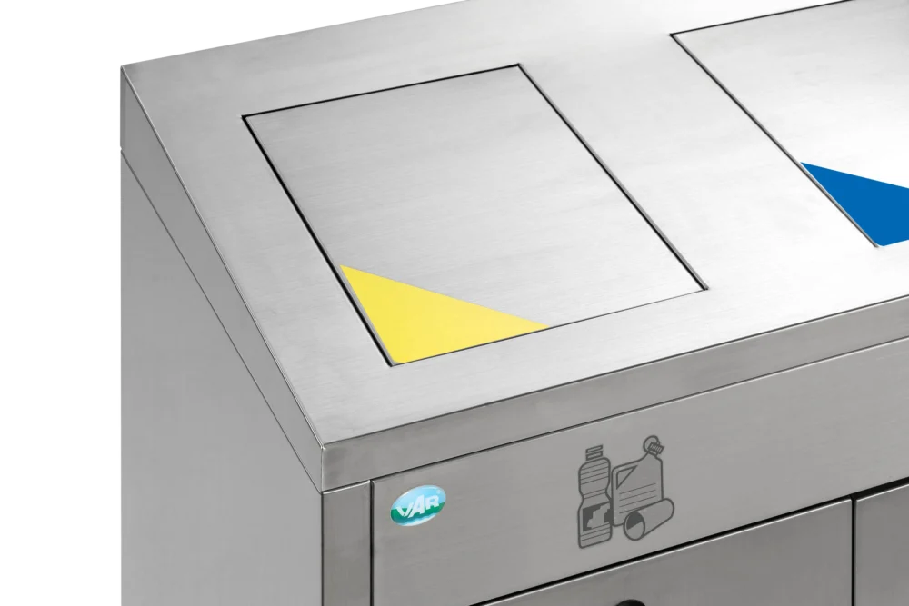 VAR Wertstoffsortiersystem, 144 Liter Edelstahl