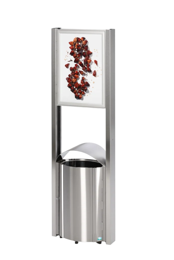 VAR Standgerät AG 78 mit Werbeflächen, Edelstahl